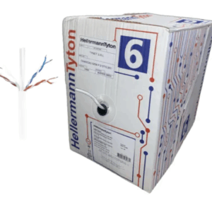 ROLLO CABLE UTP CAT 6 GRIS CLARO 100% COBRE INTERIOR BOBINA 305MTS HELLERMANN