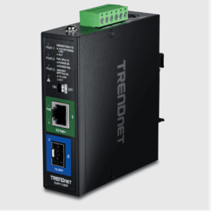 INDUSTRIAL MEDIA CONVERTER GIGA SFP A POE+ 30W Trendnet