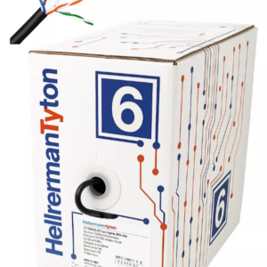 CABLE 4 PARES UTP 24X4 C6 EXTERIOR NEGRO CAJA DE CARTON VAINA SIMPLE Hellermann