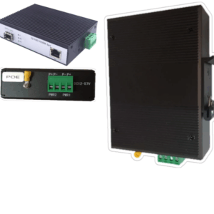 MEDIA CONVERTER RIEL DIN POE INDUSTRIAL 1 POE GIGA + 1 SFP SLOT GIGA SMARTFIBER