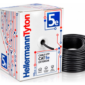 CABLE 4 PARES UTP 24X4 5E EXTERIOR NEGRO CAJA DE CARTON VAINA SIMPLE Hellermann