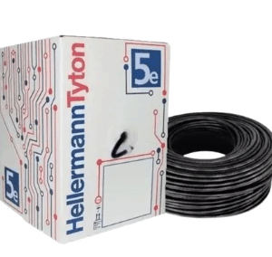 ROLLO CABLE UTP CAT 5E NEGRO 100% COBRE EXTERIOR BOBINA 305MTS HELLERMANN