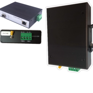 MEDIA CONVERTER RIEL DIN POE INDUSTRIAL 1 POE GIGA + 1 SFP SLOT GIGA SMARTFIBER