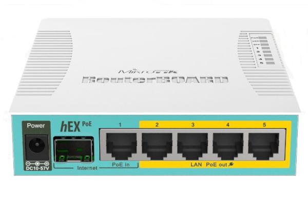 RB MIKROTIK RB HEX POE GB FUENTE/INCLUIDA S/INTERLOC