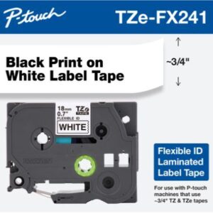 ACC.BROTHER CINTA NEGRO EN BLANCO 18MM - 8MTS FLEX