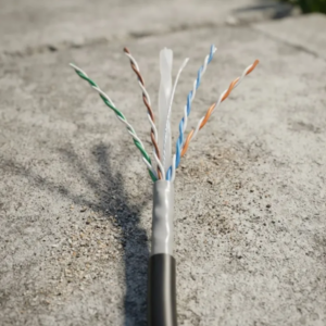 CABLE 4 PARES UTP 24X4 CAT6 EXTERIOR 100% COBRE BOBINA DE MADERA DOBLE VAINA Hellermann