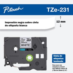 ACC.BROTHER CINTA NEGRO EN BLANCO 12MM - 8MTS