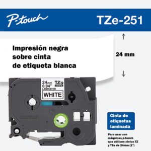 ACC.BROTHER CINTA NEGRO EN BLANCO 24MM - 8MTS