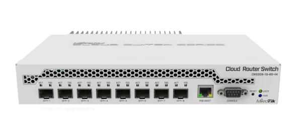 SWITCH MIKROTIK 309-1G-8S+IN 8Ptos SFP+ + 1ETH GB S/F