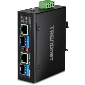 2-Port Industrial SFP to Gigabit PoE++ Media Converter Trendnet