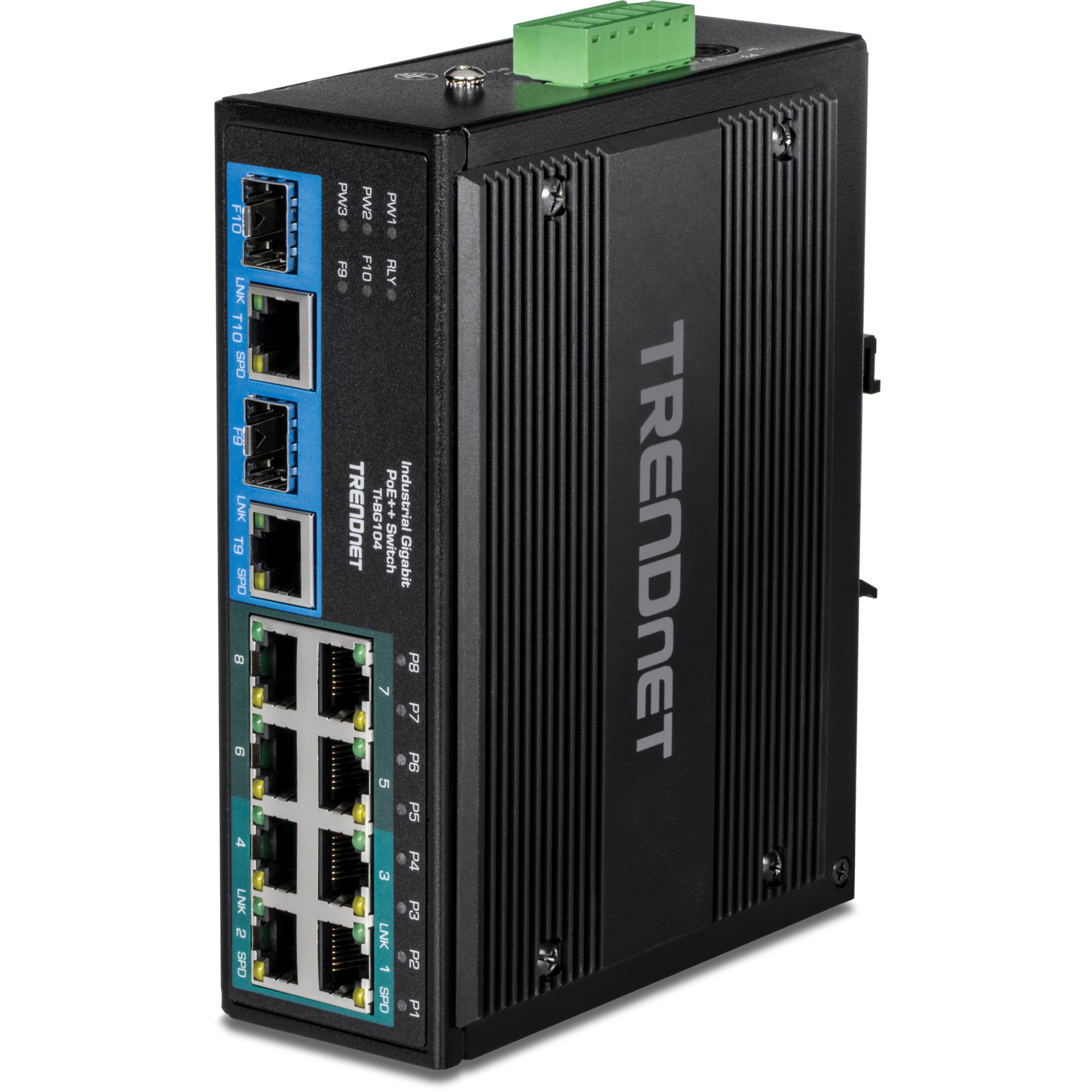 10-Port Industrial Gigabit PoE++ DIN-Rail Switch Trendnet