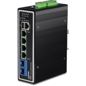 6-Port Industrial Gigabit L2+ Managed PoE++ DIN-Rail Switch Trendnet