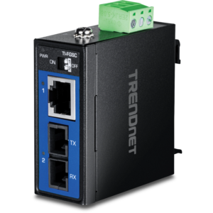 Hardened Industrial 1000BASE-LX Multi-Mode SC Fiber Converter (1km, 0.62mi.) Trendnet