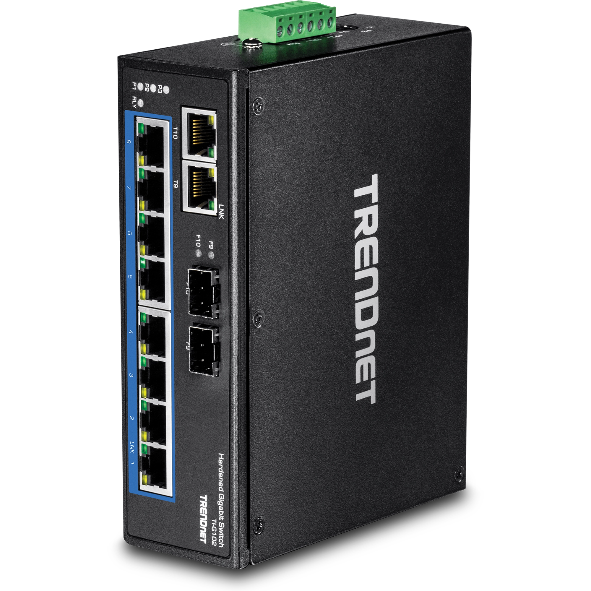 10-Port Hardened Industrial Gigabit DIN-Rail Switch Trendnet
