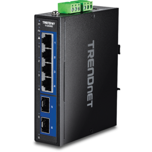 6-Port Industrial 2.5G DIN-Rail Switch with 10G SFP+ Ports Trendnet