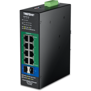 10-Port Industrial Gigabit L2 Managed PoE+ DIN-Rail Switch 24 - 57V Trendnet