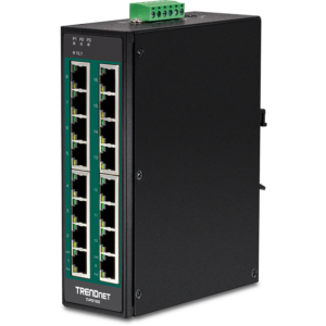 16-Port Hardened Industrial Gigabit PoE+ DIN-Rail Switch Trendnet