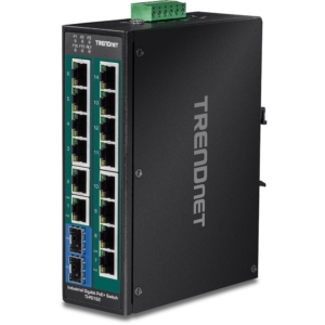 16-Port Hardened Industrial Gigabit PoE + DIN-Rail Switch Trendnet