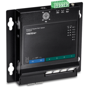 6-Port Industrial Gigabit PoE+ Wall-Mounted Front Access Switch Trendnet