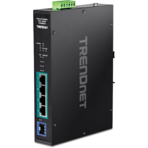 5-port Industrial Gigabit PoE+ DIN-Rail Switch -20° – 65°C (-4° – 149°F) Trendnet