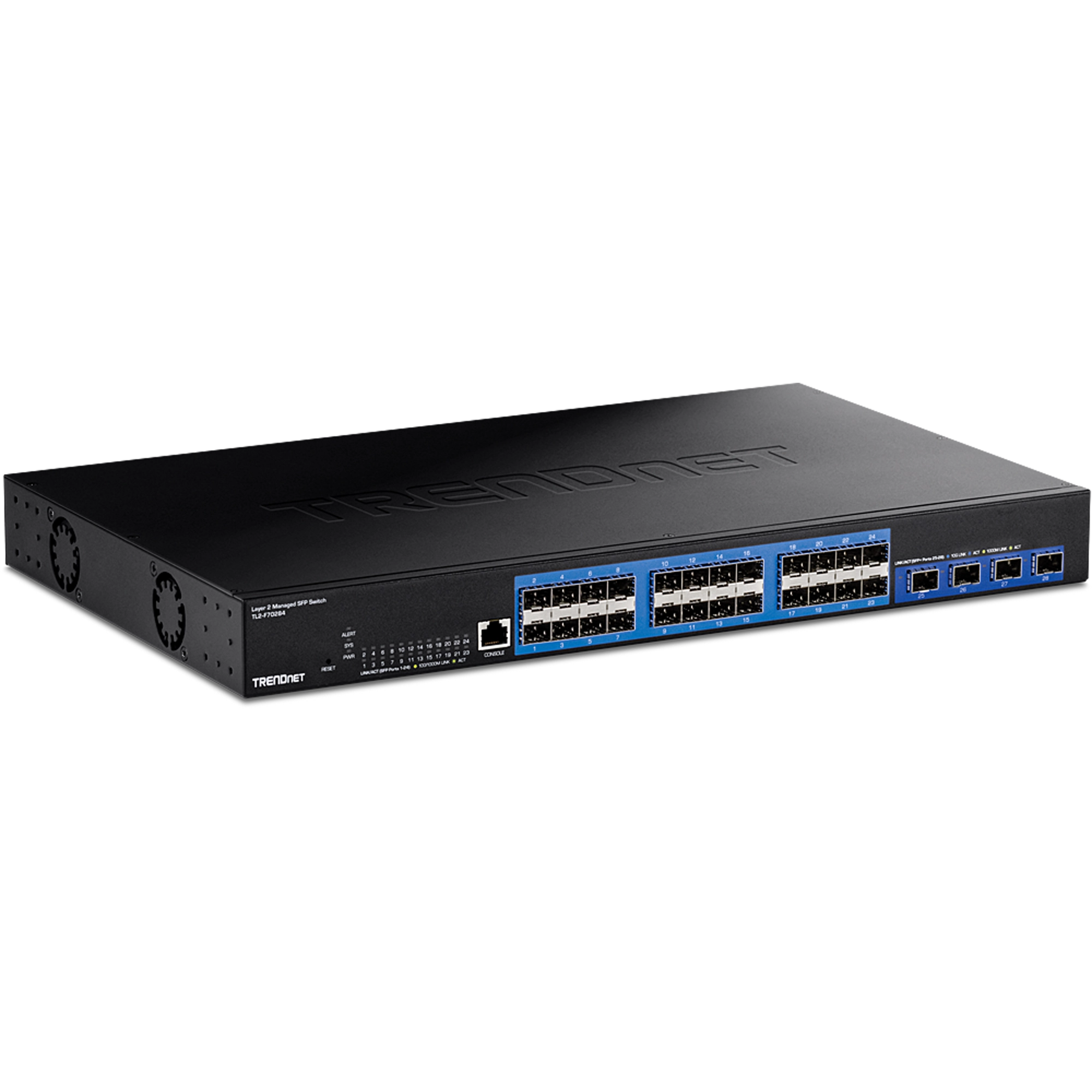 28-Port Layer 2 Managed SFP Switch with 10G SFP+ Ports Trendnet