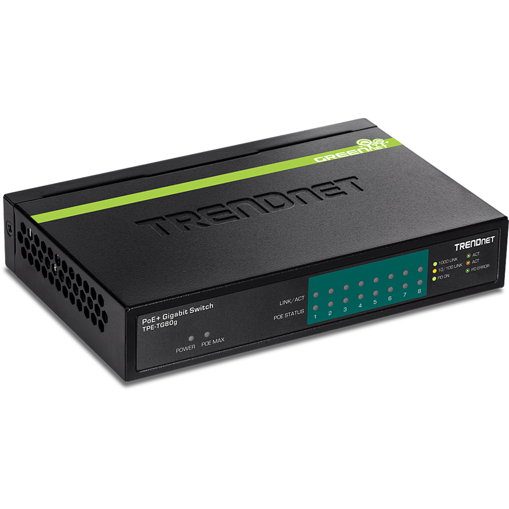 8-port GREENnet Gigabit PoE+ Switch (105W) Trendnet