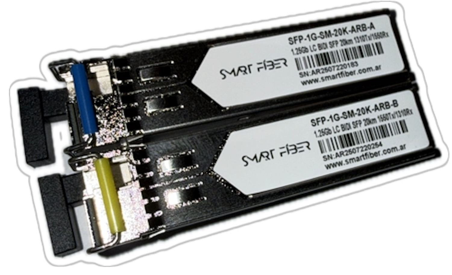 PAR MODULO SFP BiDi 1.25G 20KM Single-LC ARUBA COMPATIBLE SMARTFIBER