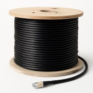 CABLE 4 PARES FTP 24X4 C6A EXT 305MTS NEGRO DOBLE VAINA  BOBINA DE MADERA Hellermann