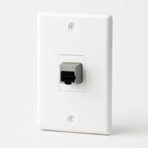 Cat.8 FaceplateSingle Port Faceplate compatible with Cat.8 Keystone Jack installations. Standard wall mounting design for structured cabling systems. Hellermann