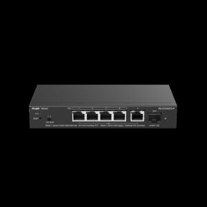 RG-ES206MG-P Switch Multi-Gigabit PoE+ (2.5G) + SFP+ Cloud Managed. 4 puertos 2.5G PoE+, 1 puerto 2.5G, 1 SFP+ 10G. 70W PoE total.