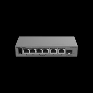RG-ES207GS-P Switch Smart PoE+ Administrable desde la nube. 6 Puertos GbE, 4 PoE+ 1 SFP. 54W Total