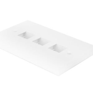 TAPA BASTIDOR 3 PUERTOS CAT5E/CAT6 RJ45 BLANCO